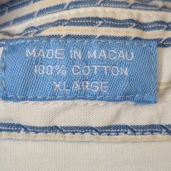 Kirra Mens Button Down 100% Cotton Striped Surfer Long Sleeve White - Picture 5 of 11